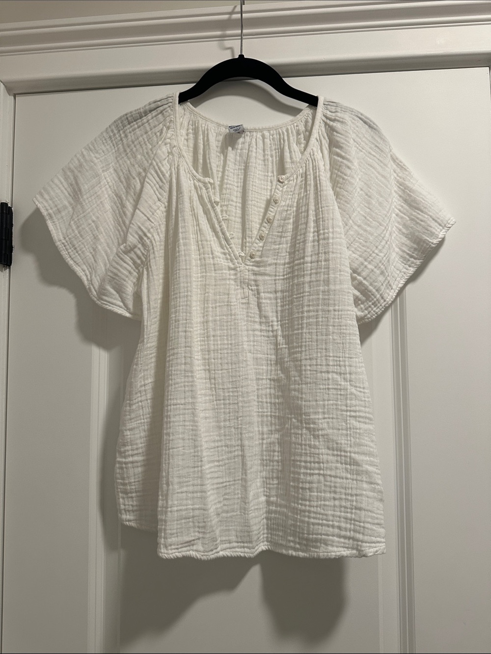 Old Navy White Gauze Peasant Top